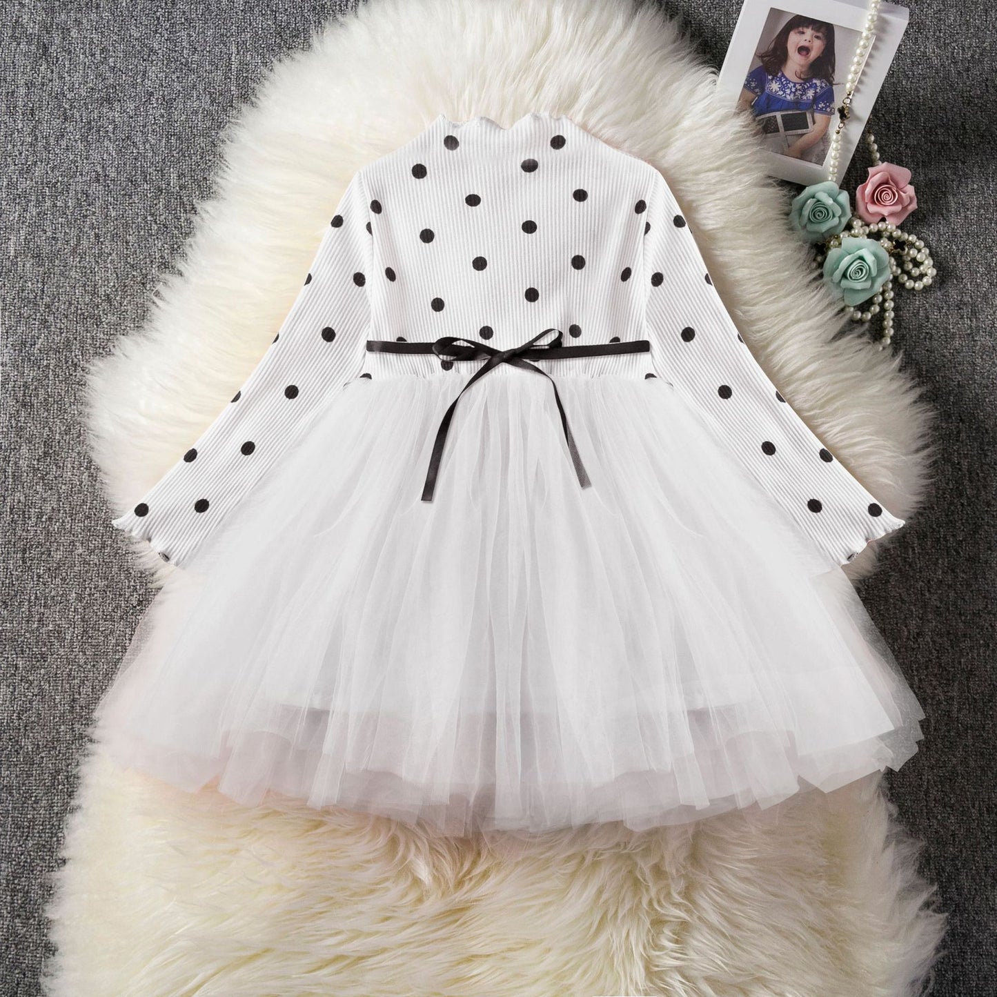 Baby Girls Spring Winter Long Sleeve Tutu Lace Dresses