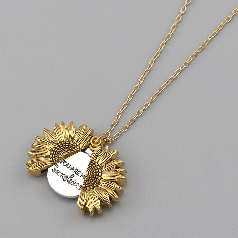 You Are My Sunshine Sunflower Necklace