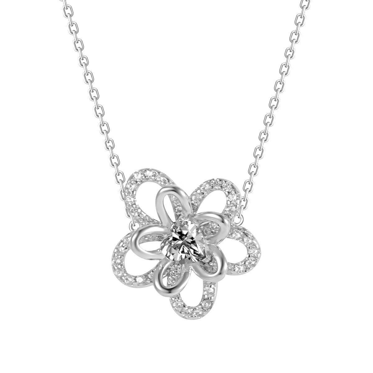 925 Sterling Silver SUNFLOWER Necklace