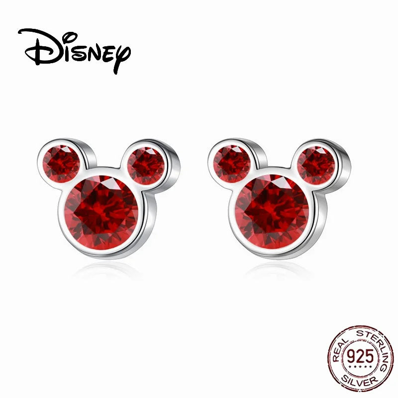 Disney Mickey Mouse Earrings 925 Sterling Silver Mickey Series Mickey Earrings Earstuds Sterling Silver Women's Star Earrings