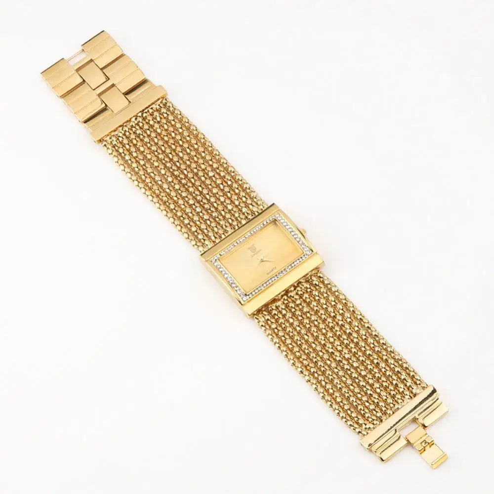 Beads Alloy Women Fashion Multi-layer Analog Quartz Band Bracelet Wrist Watch