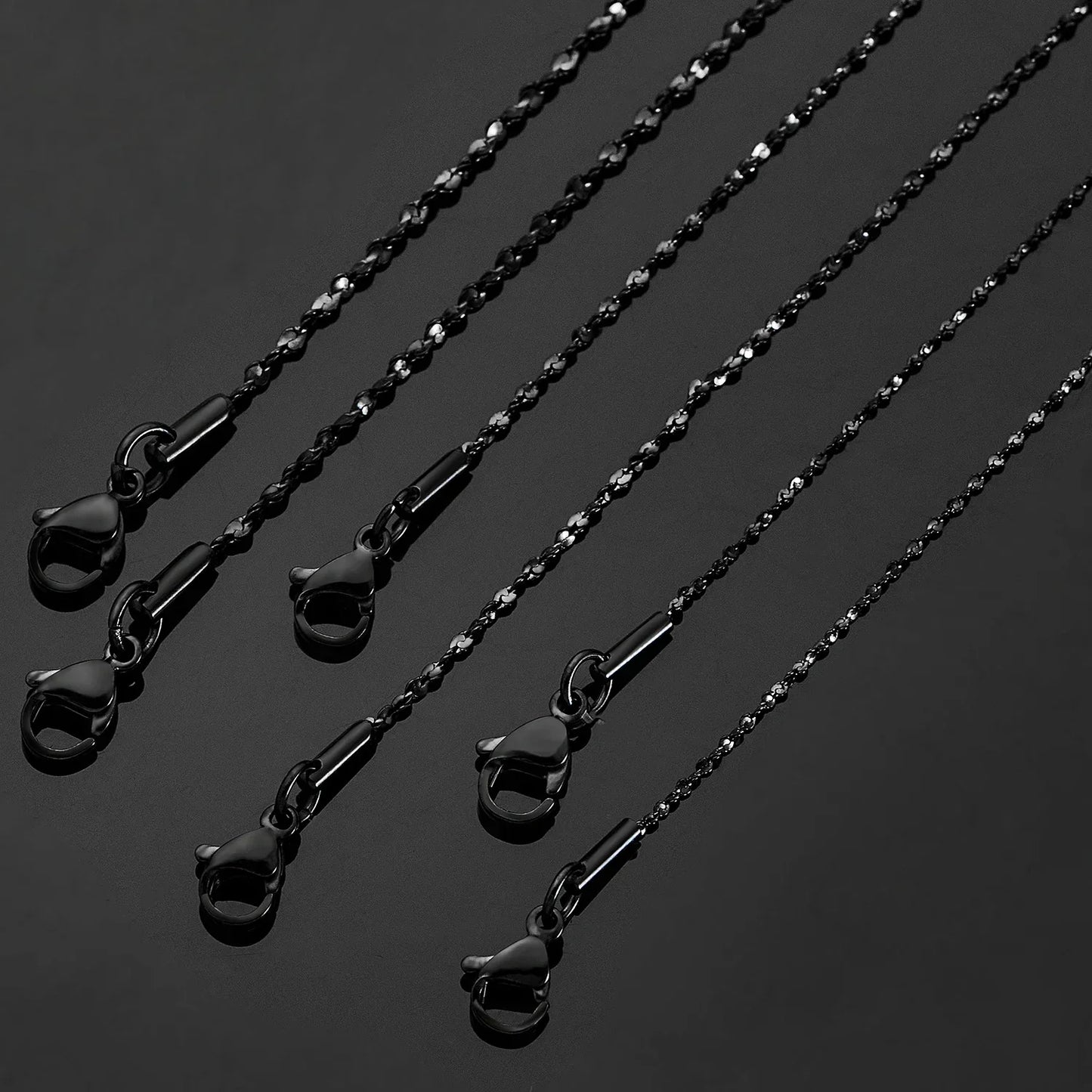 Brief Stainless Steel Necklace Luxury Black Night Stars Chain Waterproof Jewery