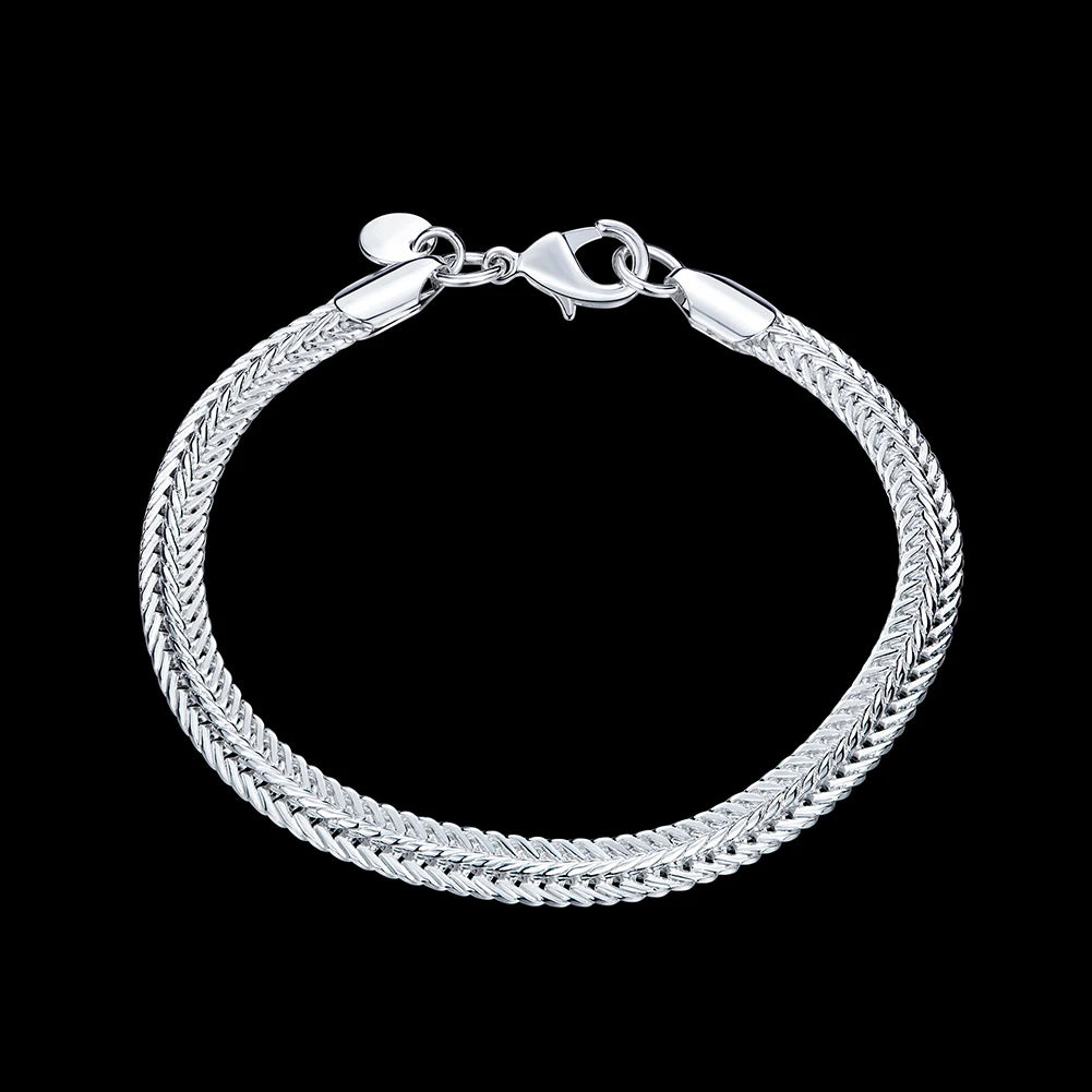 Hot sale 925 Sterling Silver bracelet cute chain women lady fashion charm jewelry wedding  party 20cm