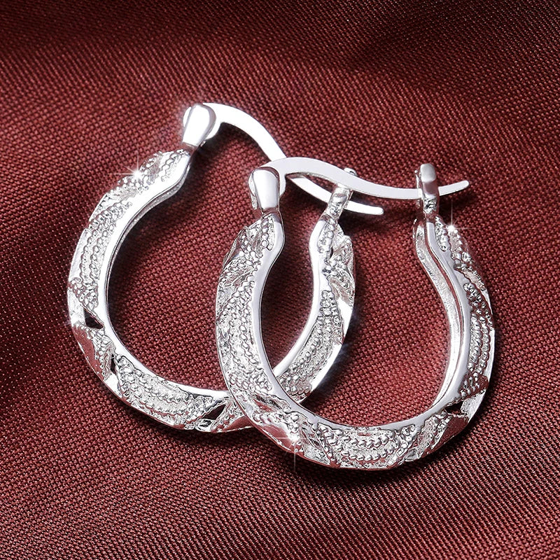 Huitan Hollow Out Hoop Earrings