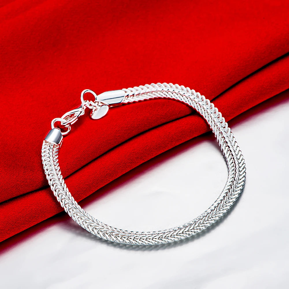 Hot sale 925 Sterling Silver bracelet cute chain women lady fashion charm jewelry wedding  party 20cm