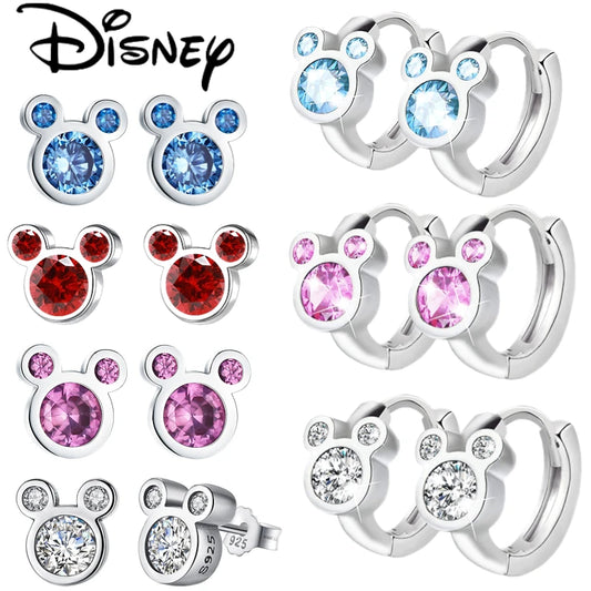 Disney Mickey Mouse Earrings 925 Sterling Silver Mickey Series Mickey Earrings Earstuds Sterling Silver Women's Star Earrings