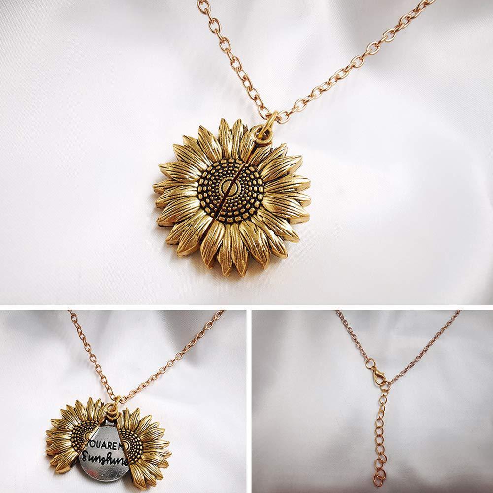 You Are My Sunshine Sunflower Necklace